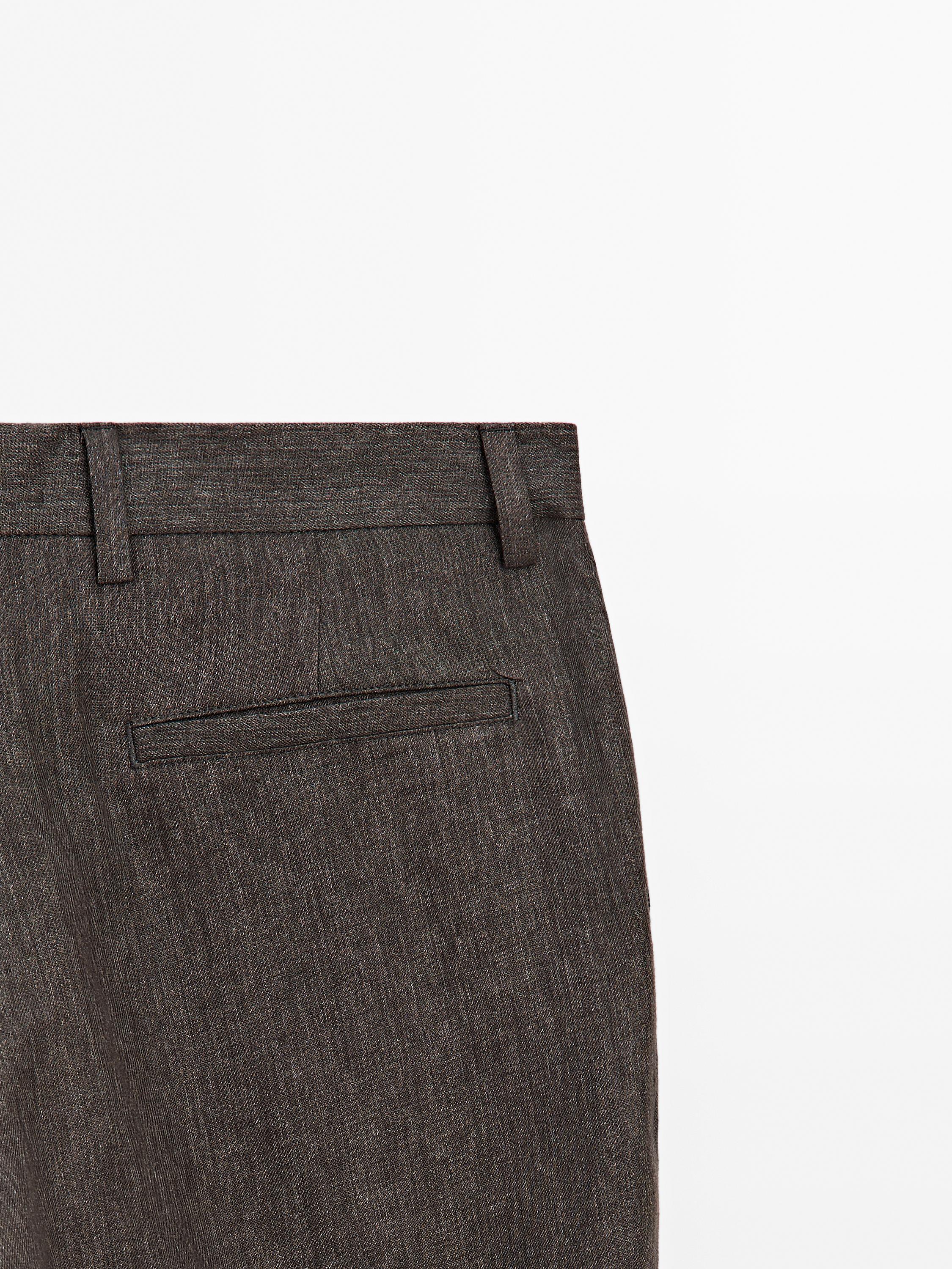 Pantalon total look lin délavé